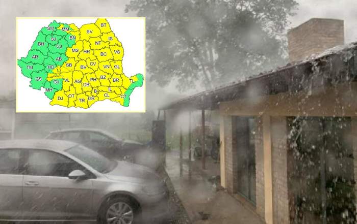 Alertă de vreme severă în România. 33 de județe, sub cod galben de ploi torențiale, grindină și vijelii