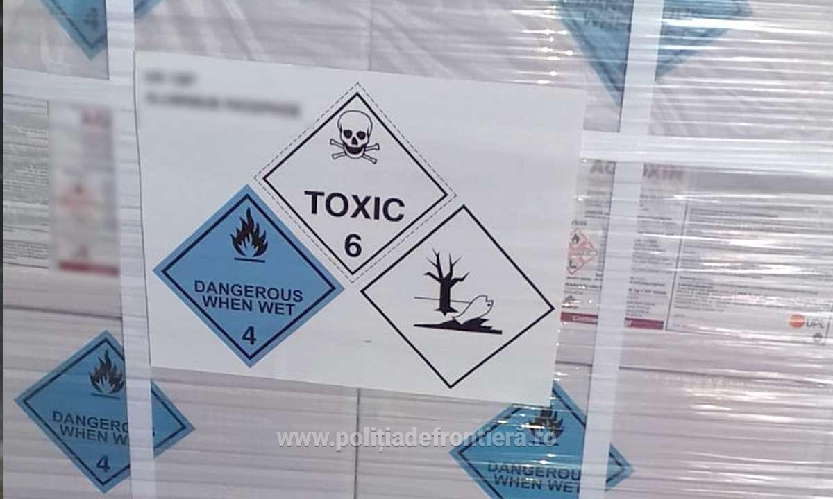 Peste 6,6 tone de substanță toxică, transportate fără autorizaţie,  descoperite în P.T.F. Giurgiu