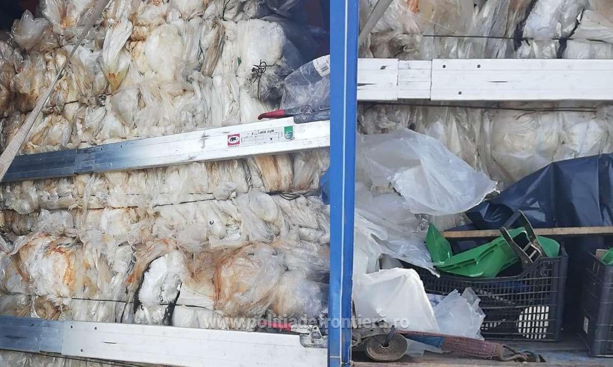 Peste 20 tone de deșeuri plastice transportate ilegal din Grecia,  oprite la P. T. F. Giurgiu