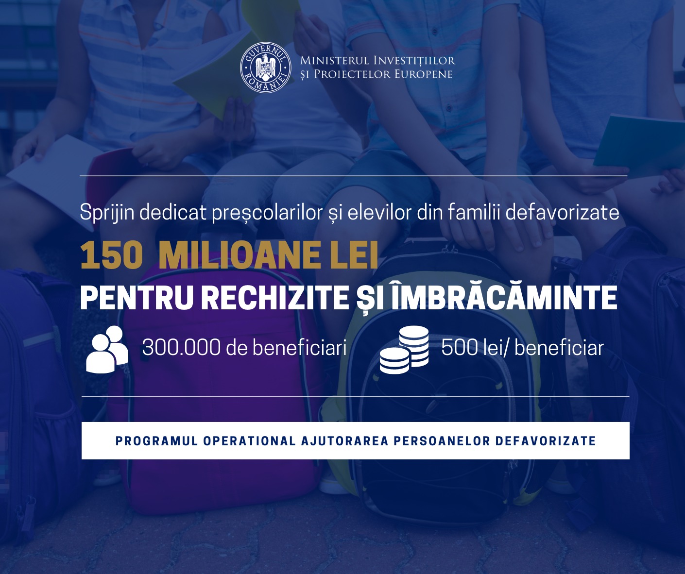 Guvernul folosește fonduri europene pentru sprijinirea copiilor din familii vulnerabile