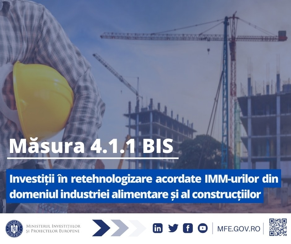 Milioane de euro pentru IMM-urile din industria alimentară şi construcţii