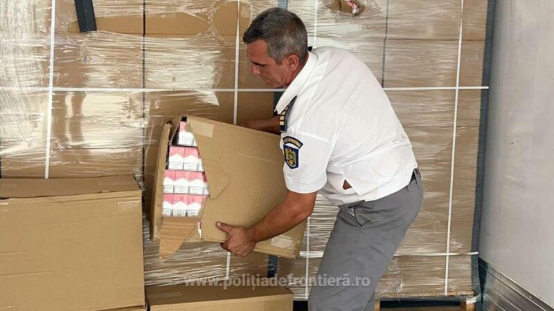 Captura impresionantă la graniţa cu Bulgaria: peste 430 de mii de pachete cu ţigări de contrabandă, în valoare de aproape 11 milioane de lei, descoperite la PTF Giurgiu