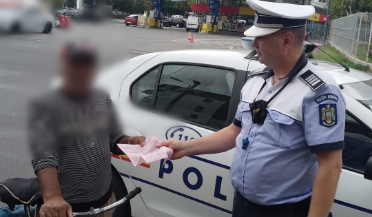 ACȚIUNE DESFĂȘURATĂ DE POLIȚIȘTII RUTIERI PENTRU COMBATEREA ABATERILOR SĂVÂRȘITE DE BICICLIȘTI
