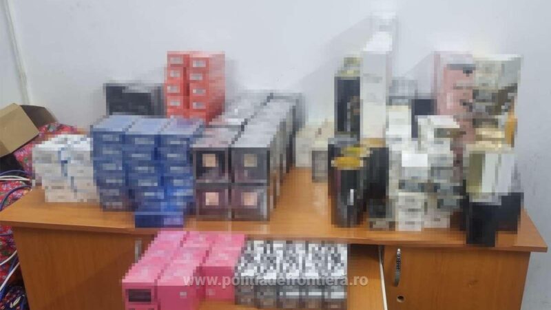 Acțiune „BLITZ” la Giurgiu – Peste 780 de produse contrafăcute, depistate de poliţiştii de frontieră într-un autocar