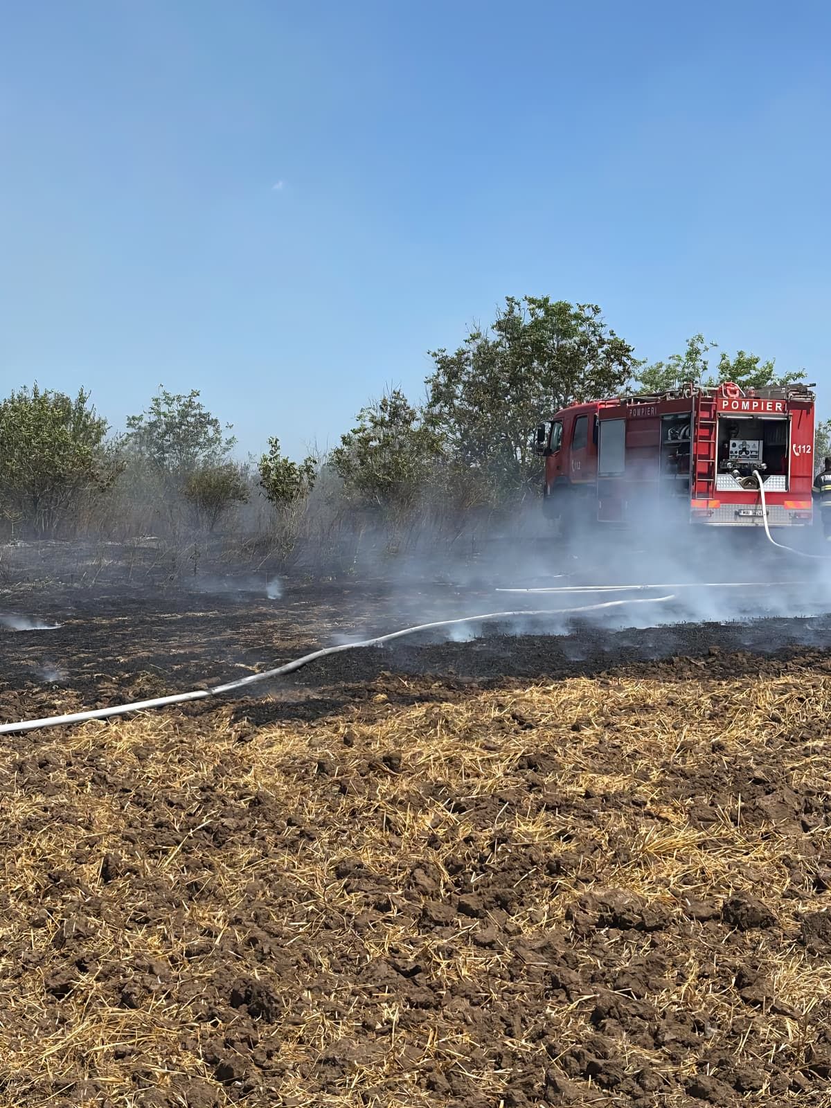 Incendii de vegetație uscată și miriște în ultimele ore – intervenții ale pompierilor