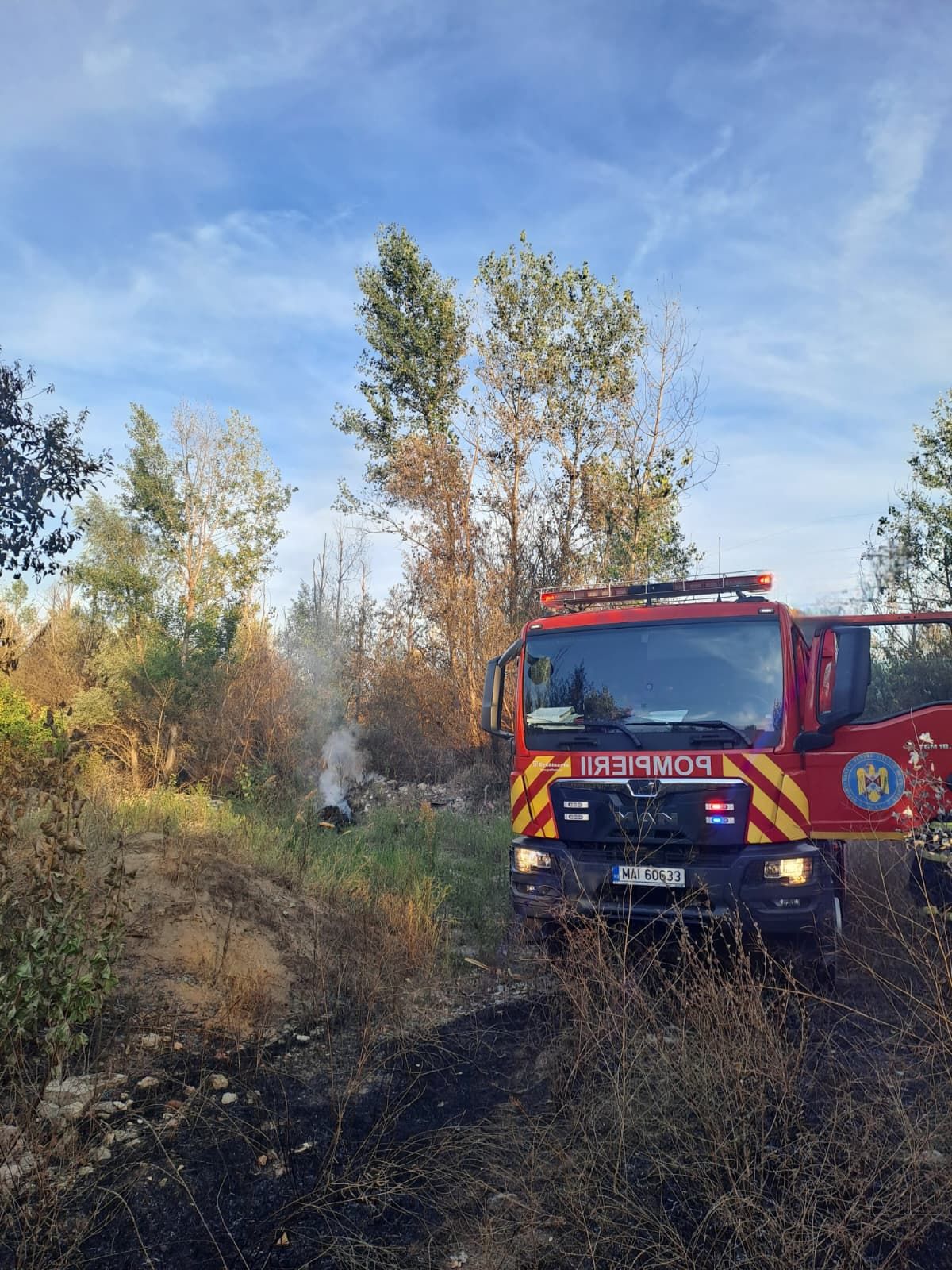 Incendii de vegetație în trei localități – pompierii reamintesc măsurile de prevenire