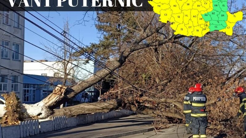 Cod galben de vânt în următoarele ore