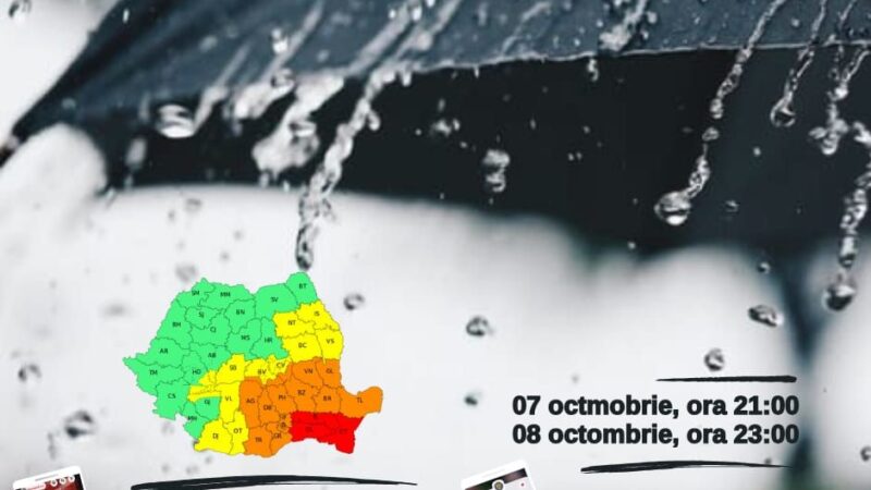 Cod Portocaliu de ploi însemnate cantitativ – recomandări pentru populație