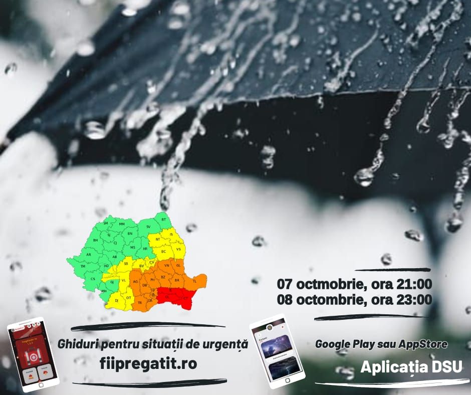 Cod Portocaliu de ploi însemnate cantitativ – recomandări pentru populație