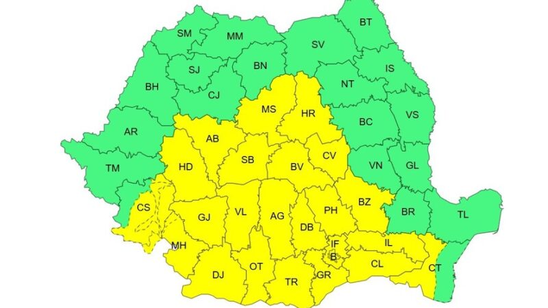 Cod Galben de vânt puternic în județul Giurgiu