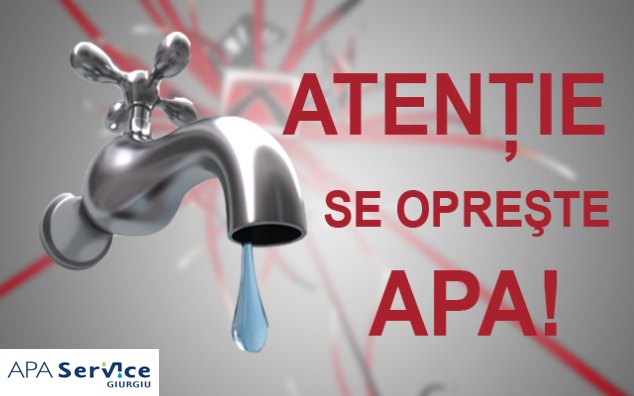 ANUNȚ întrerupere apă